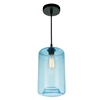 Picture of 15" 1 Light Down Mini Pendant with Transparent Blue finish