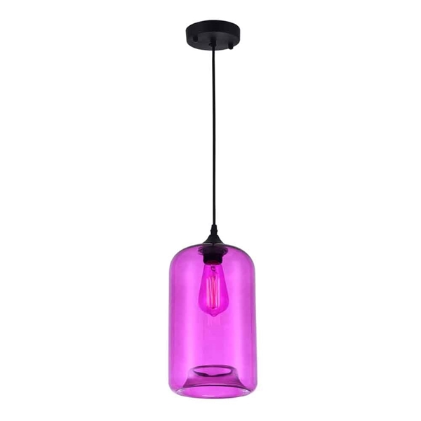Picture of 15" 1 Light Down Mini Pendant with Transparent Purple finish