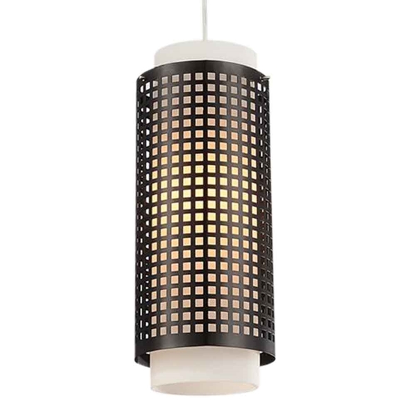 Picture of 15" 1 Light Drum Shade Mini Pendant with Black finish