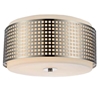 Picture of 15" 2 Light Drum Shade Flush Mount with Satin Nickel finish