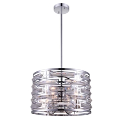 15" 4 Light Drum Shade Chandelier with Chrome finish