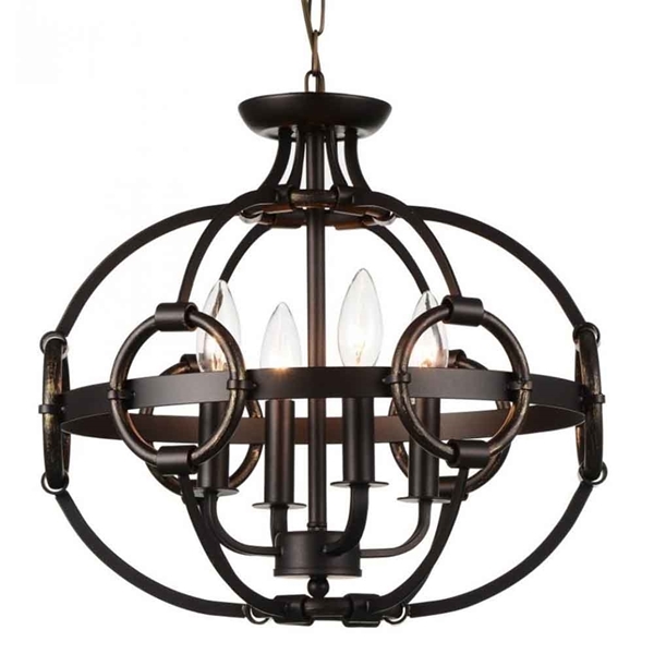 Picture of 16" 4 Light Up Chandelier with Brushed Golden Brown finish