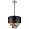 Picture of 16" 5 Light Drum Shade Chandelier with Black finish