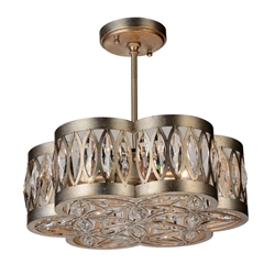 16" 6 Light  Chandelier with Champagne finish