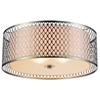 Picture of 17" 3 Light Drum Shade Flush Mount with Satin Nickel finish