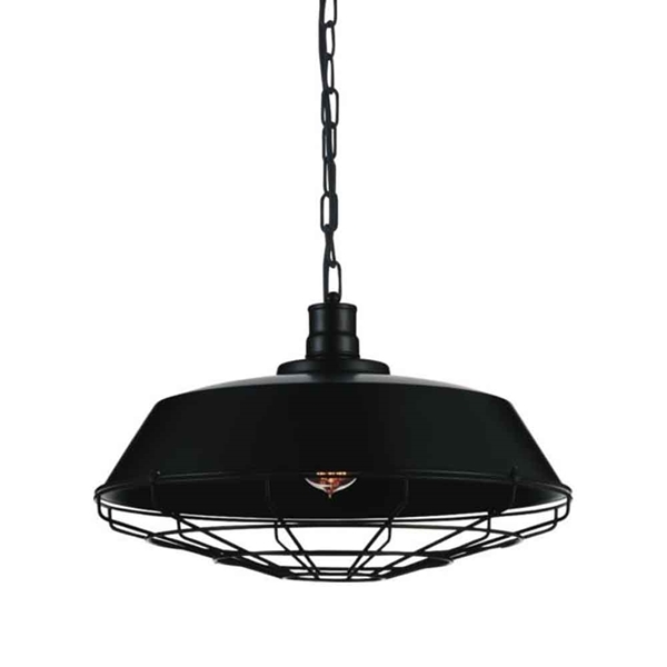 Picture of 18" 1 Light Down Pendant with Black finish