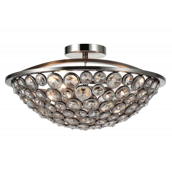 Picture of 18" 3 Light Bowl Flush Mount with Satin Nickel finish