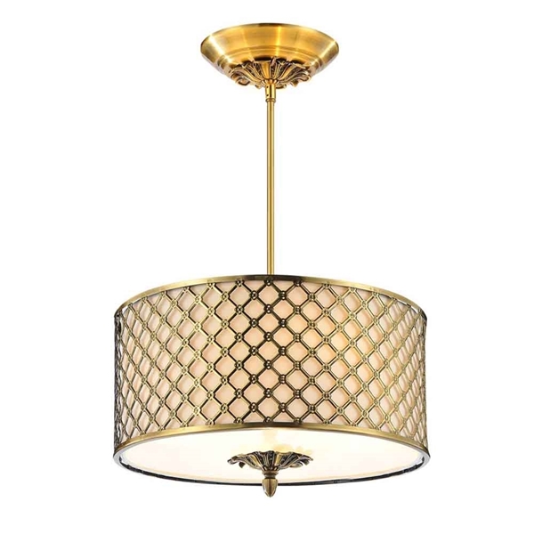 Picture of 18" 3 Light Drum Shade Chandelier with French Gold finish