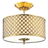 Picture of 18" 3 Light Drum Shade Flush Mount with French Gold finish