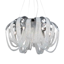18" 4 Light Down Chandelier with Chrome finish