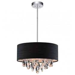 18" 4 Light Drum Shade Chandelier with Chrome finish