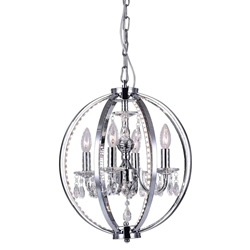 18" 4 Light Up Chandelier with Chrome finish