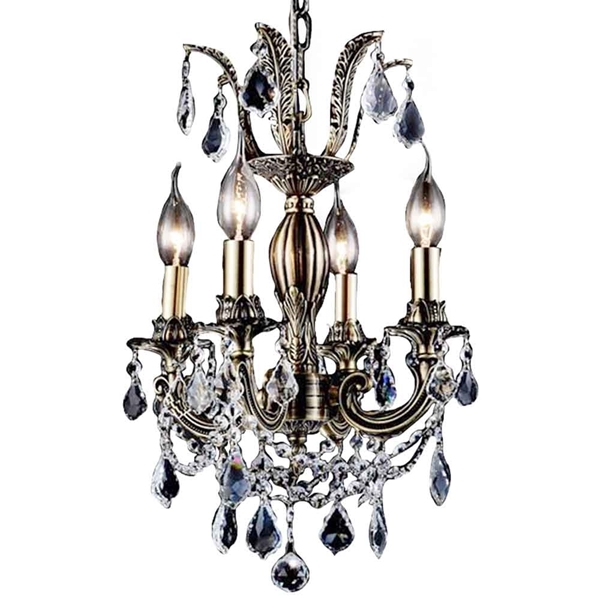 Picture of 18" 4 Light Up Chandelier with French Gold finish