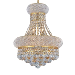 18" 6 Light  Chandelier with Gold finish