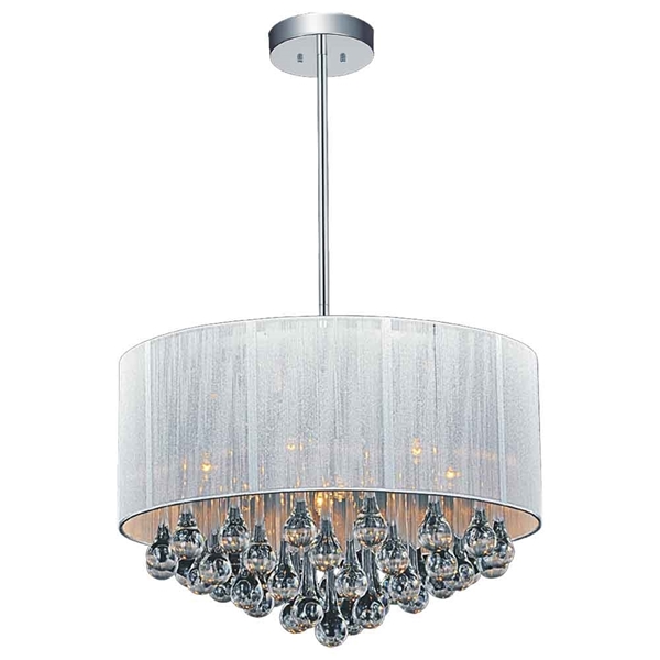 Picture of 18" 6 Light Drum Shade Chandelier with Chrome finish