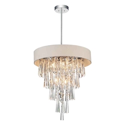 18" 6 Light Drum Shade Chandelier with Chrome finish