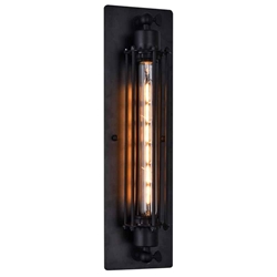 19" 1 Light Wall Sconce with Black finish