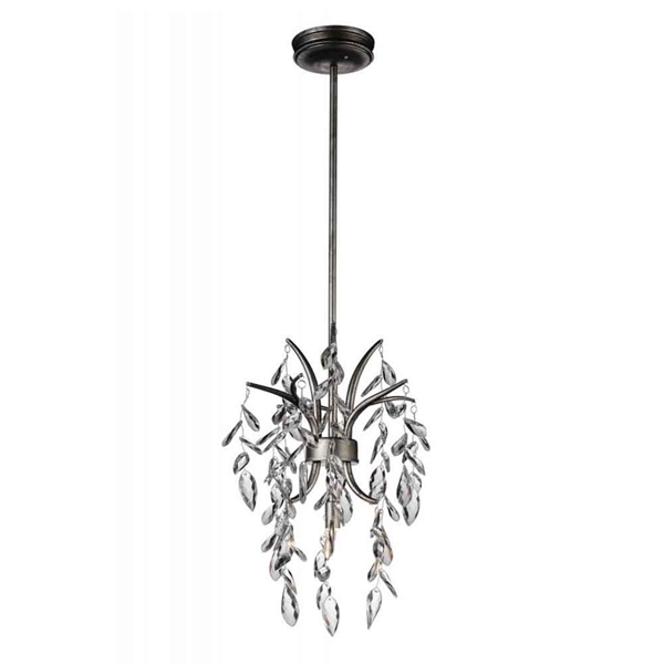 Picture of 20" 1 Light Down Mini Chandelier with Silver Mist finish