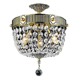 20" 3 Light Bowl Flush Mount with French Gold finish