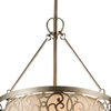 Picture of 20" 3 Light Drum Shade Chandelier with Rubbed Silver finish