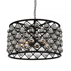 20" 5 Light  Chandelier with Black finish