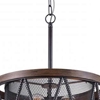 Picture of 20" 5 Light Drum Shade Chandelier with Pewter finish