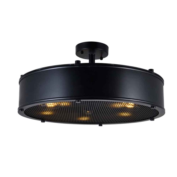 Picture of 20" 5 Light Drum Shade Flush Mount with Black finish
