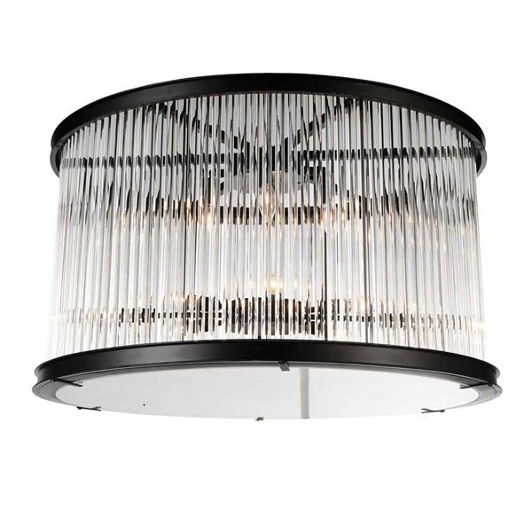 Picture of 20" 6 Light Cage Flush Mount with Black finish