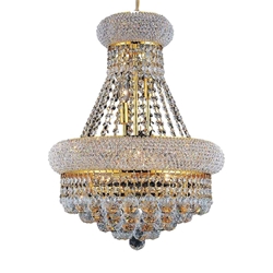 20" 8 Light Down Chandelier with Gold finish