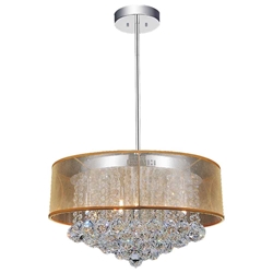 20" 9 Light Drum Shade Chandelier with Chrome finish