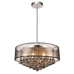 20" 9 Light Drum Shade Chandelier with Chrome finish