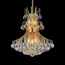 21" 8 Light Down Chandelier with Gold finish