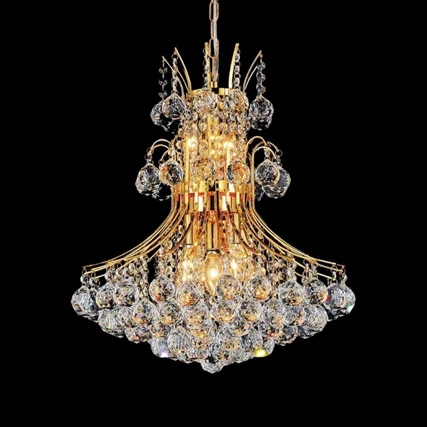 Picture of 21" 8 Light Down Chandelier with Gold finish