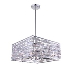 21" 8 Light Drum Shade Chandelier with Chrome finish