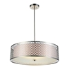 Picture of 22" 5 Light Drum Shade Chandelier with Satin Nickel finish