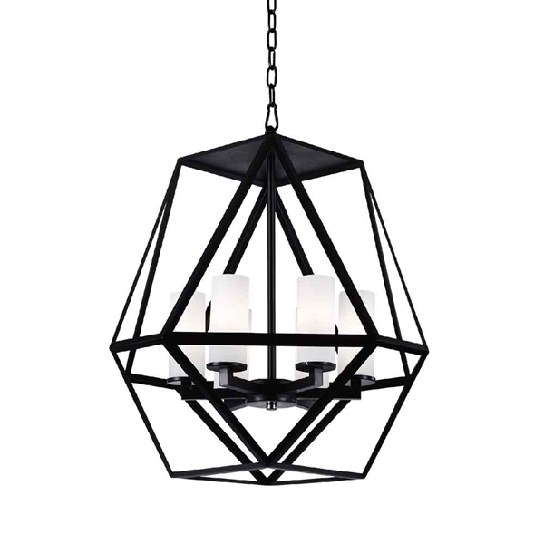 Picture of 22" 6 Light Candle Chandelier with Black finish