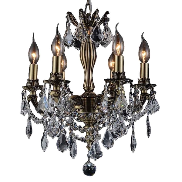 Picture of 22" 6 Light Up Chandelier with Antique Brass finish