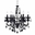 22" 6 Light Up Chandelier with Black finish