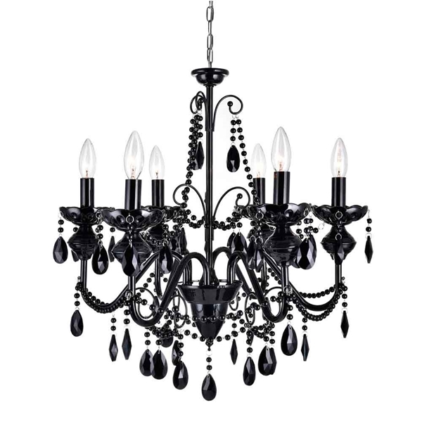 Picture of 22" 6 Light Up Chandelier with Black finish
