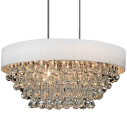 22" 8 Light Drum Shade Chandelier with Chrome finish