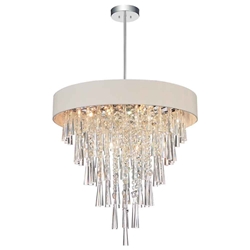 22" 8 Light Drum Shade Chandelier with Chrome finish