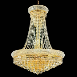 23" 14 Light Down Chandelier with Gold finish