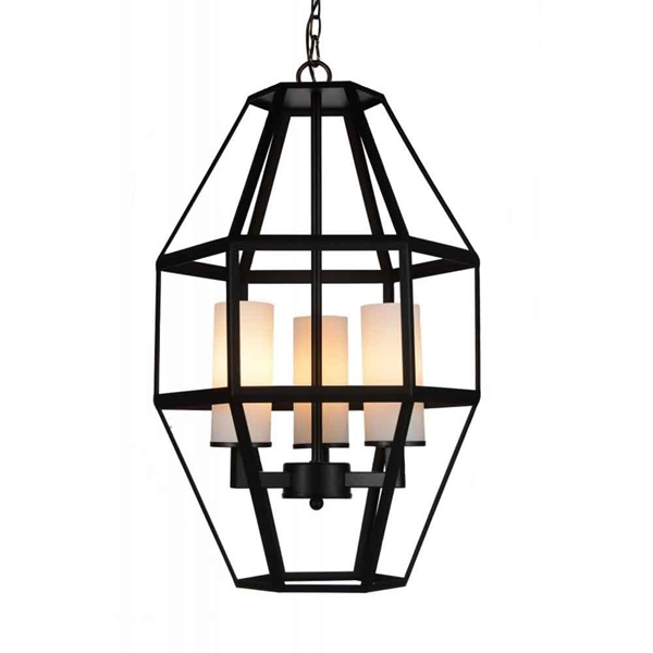 Picture of 23" 3 Light Candle Pendant with Black finish