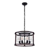 Picture of 23" 6 Light Drum Shade Pendant with Black finish