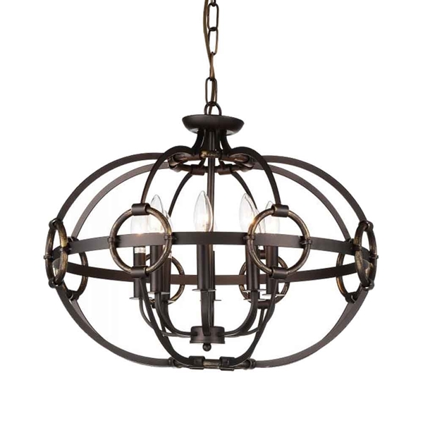 Picture of 23" 8 Light Up Chandelier with Brushed Golden Brown finish