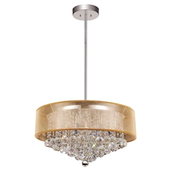 24" 12 Light Drum Shade Chandelier with Chrome finish
