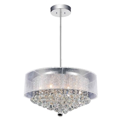 24" 12 Light Drum Shade Chandelier with Chrome finish