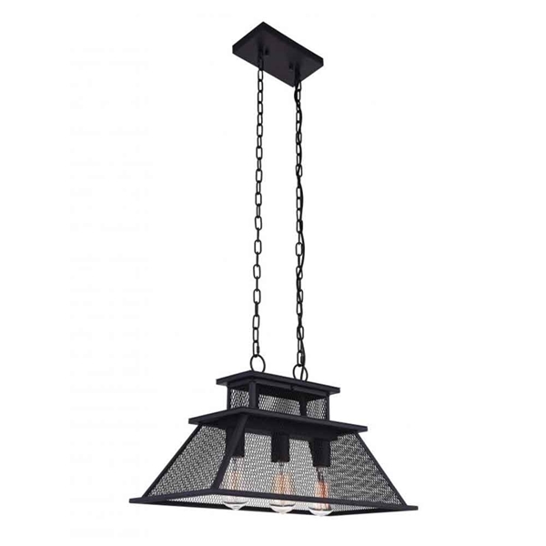 Picture of 24" 3 Light Island Chandelier with Reddish Black finish