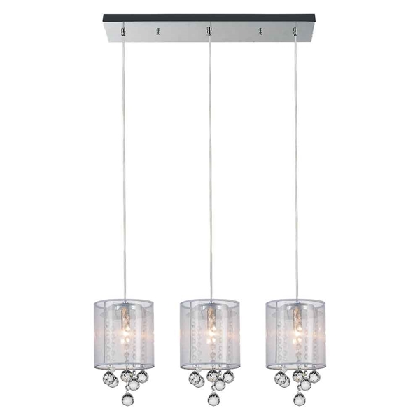 Picture of 24" 3 Light Multi Light Pendant with Chrome finish