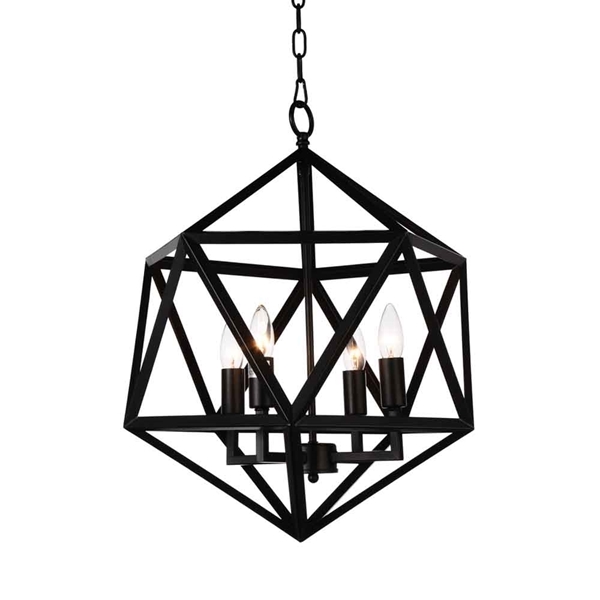 Picture of 24" 4 Light Up Pendant with Black finish